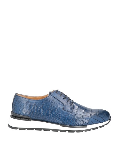ANGELO PALLOTTA Laced shoes Navy blue Leather
