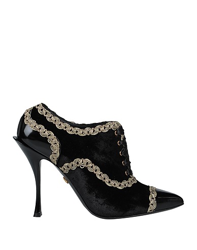 DOLCE&GABBANA Ankle boot Black 30% Viscose, 21% Synthetic fibers, 20% Cotton, 19% Calfskin, 10% Silk