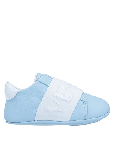 VERSACE YOUNG Newborn shoes Sky blue Soft Leather