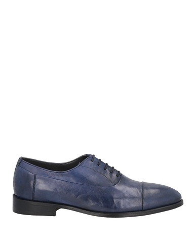 CALPIERRE Laced shoes Navy blue Leather