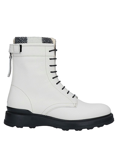 WOOLRICH Ankle boot Ivory Soft Leather, Textile fibres