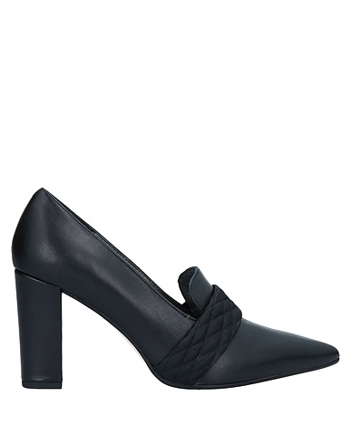 PAOLA FERRI Loafers Black Soft Leather, Textile fibers