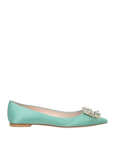 ROGER VIVIER Ballet flats VERDE SALVIA Textile fibres