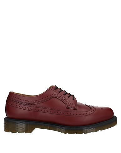 DR. MARTENS Laced shoes Burgundy Soft Leather