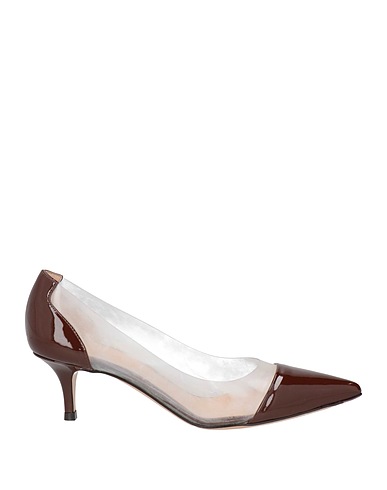 GIANVITO ROSSI Décolleté Marrone Pelle, Plastica