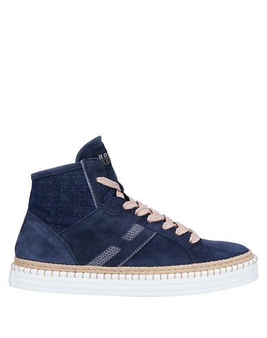 HOGAN REBEL Sneakers Midnight blue Leather, Textile fibers