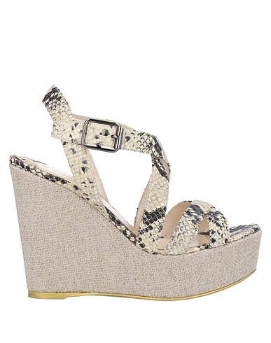ERNESTO ESPOSITO Sandals Ivory Soft Leather, Textile fibers