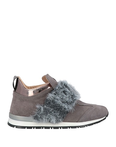 ALBERTO GUARDIANI Sneakers Taupe Leather, Textile fibres