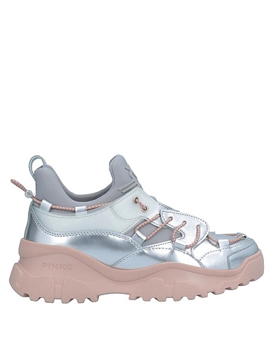 PINKO Sneakers Silver Textile fibres, Leather