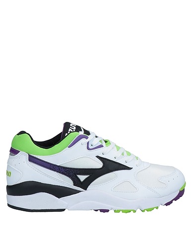 MIZUNO Sneakers White Soft Leather, Textile fibers