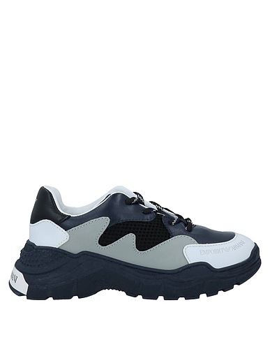 EMPORIO ARMANI Sneakers Midnight blue Soft Leather, Textile fibres