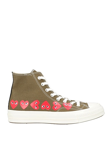 CONVERSE x COMME des GARÇONS PLAY Sneakers Military green Textile fibers
