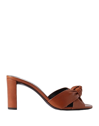 SAINT LAURENT Sandals Brown Soft Leather