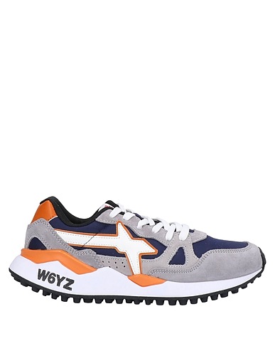 W6YZ Sneakers Blu notte Fibre tessili, Pelle