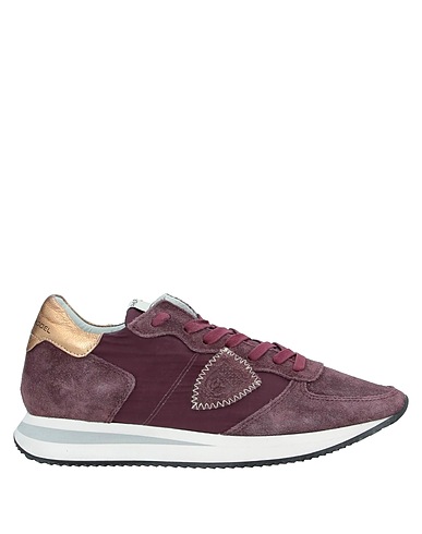 PHILIPPE MODEL Sneakers Plum Leather, Textile fibres