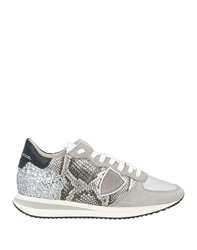 PHILIPPE MODEL Sneakers Grey Leather, Textile fibers