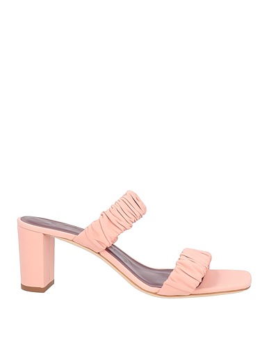 STAUD Sandals FRANKIE RUCHED SANDAL
 Light pink 100% Goat skin