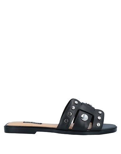 NINE WEST Sandals Black Soft Leather