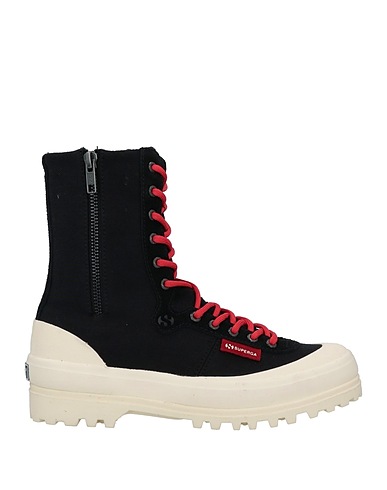 PAURA x SUPERGA Stivaletti Nero 90% Cotone, 10% Pelle