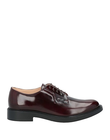 TOD'S レースアップシューズ ボルドー 革（なめし加工）