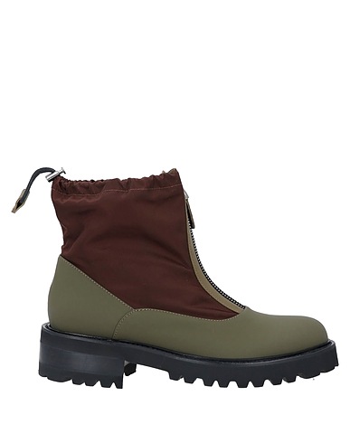 MALONE SOULIERS 미들 부츠 밀리터리 그린 고무, 가죽, 텍스타일 섬유