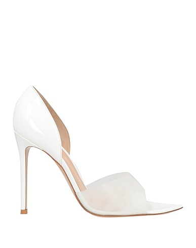 GIANVITO ROSSI Sandals White Leather, Plastic