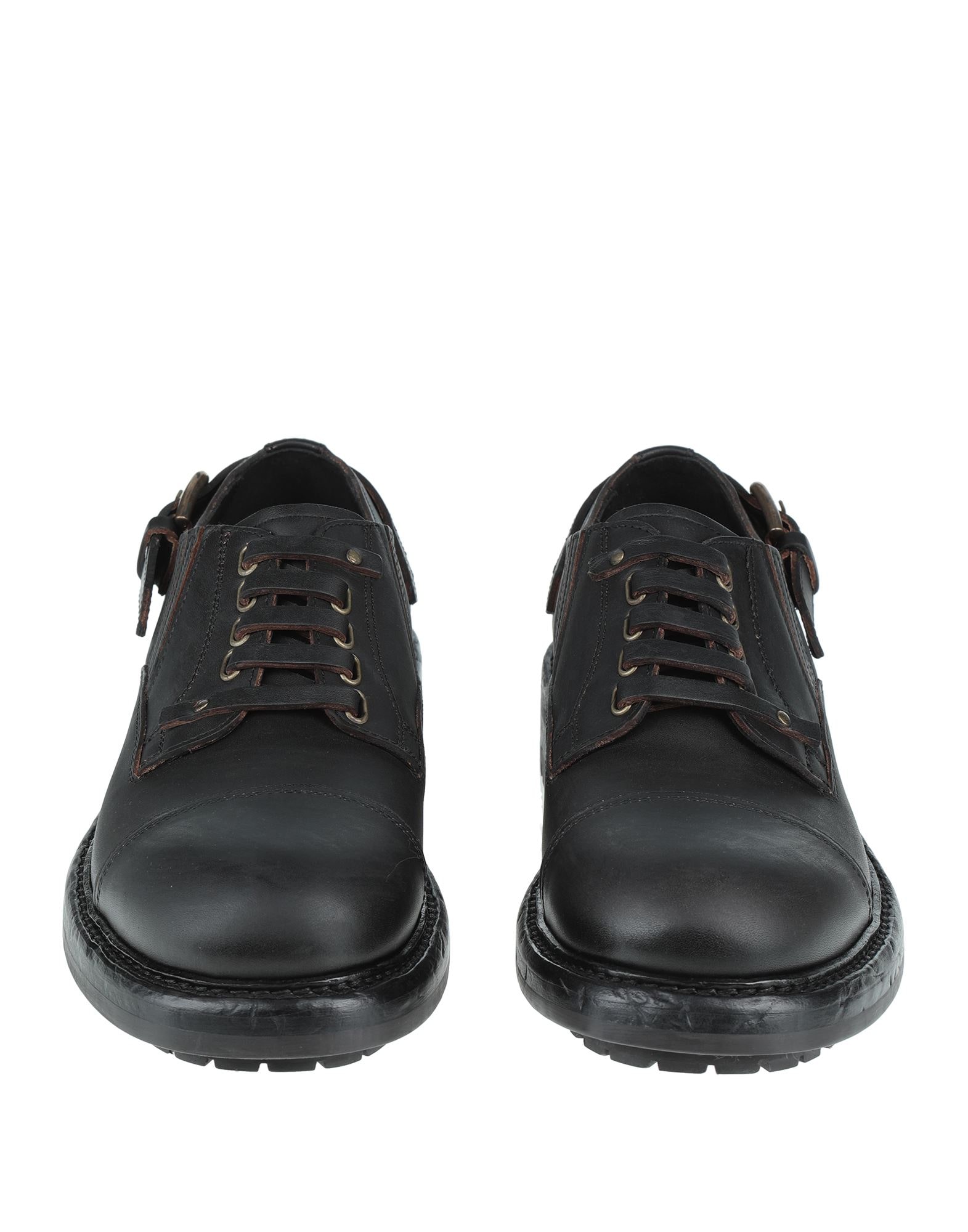 DOLCE & GABBANA 黒レザー レースアップシューズ YOOX Online Fashion Design Shopping