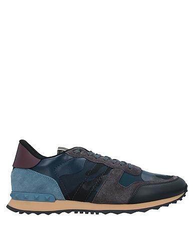 VALENTINO GARAVANI Sneakers Blu notte Pelle, Fibre tessili