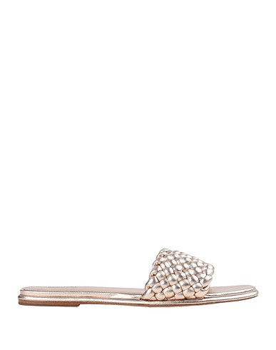 MICHAEL MICHAEL KORS Sandals AMELIA FLAT SANDAL
 Gold Textile fibres, Polyurethane coated