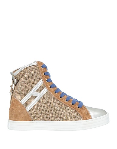 HOGAN REBEL Sneakers Platino Pelle, Fibre tessili