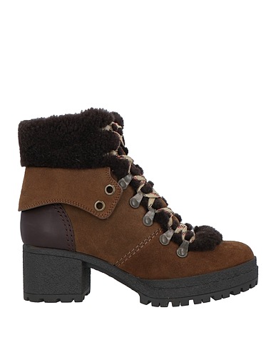 SEE BY CHLOÉ Ankle boot Chocolate brown Calfskin, Shearling