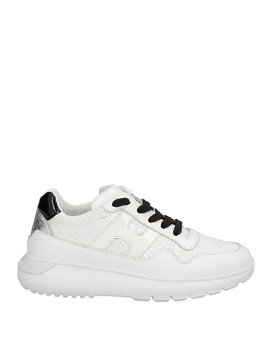 HOGAN Sneakers White Leather, Textile fibres