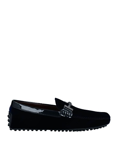 TOD'S Loafers Midnight blue Textile fibres, Soft Leather