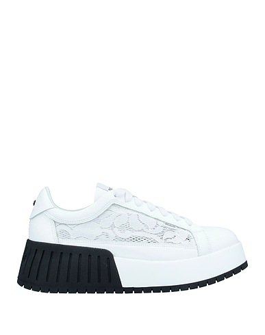 RUCOLINE Sneakers White Soft Leather, Textile fibres