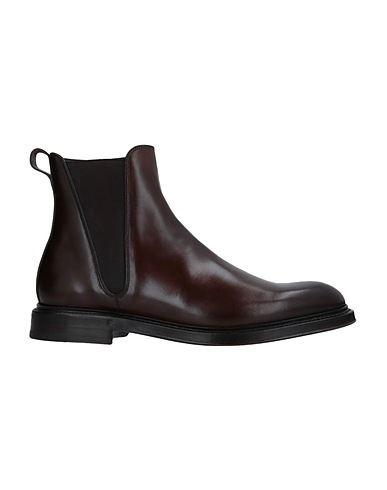 DOLCE&GABBANA Ankle boot Dark brown 80% Calfskin, 15% Polyester, 5% Elastane