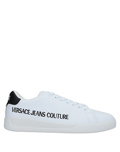 VERSACE JEANS COUTURE Sneakers White Soft Leather, Textile fibres