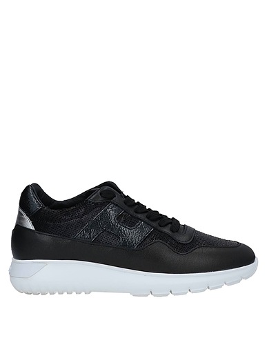 HOGAN Sneakers Black Leather, Textile fibres