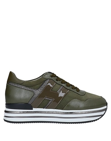 HOGAN Sneakers Military green Soft Leather