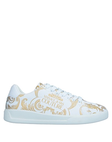 VERSACE JEANS COUTURE Sneakers White Leather, Textile fibres
