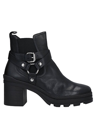 JANET SPORT Ankle boot Black Soft Leather, Other Fibres