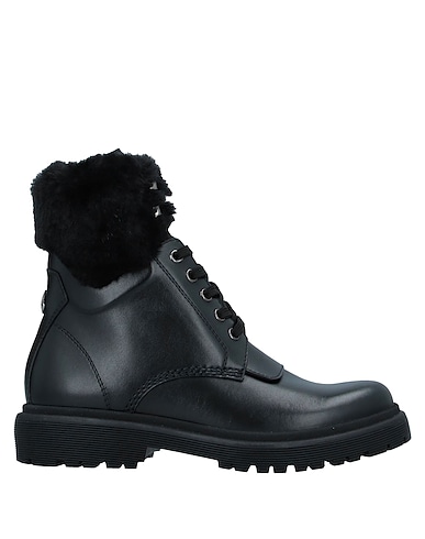 MONCLER Ankle boot Black Soft Leather, Textile fibres