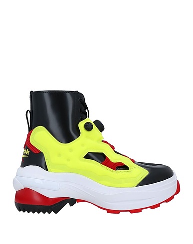 MAISON MARGIELA x REEBOK Ankle boot Yellow Leather, Textile fibers