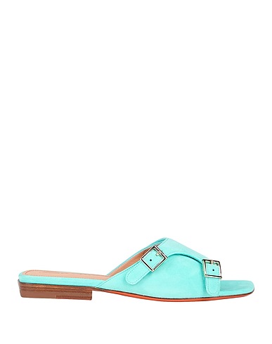 SANTONI Sandals Turquoise Leather
