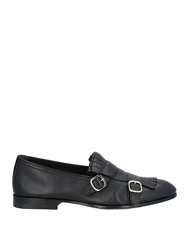 SANTONI Loafers Black Soft Leather