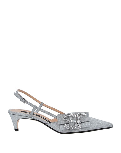 SERGIO ROSSI Court Silver Soft Leather