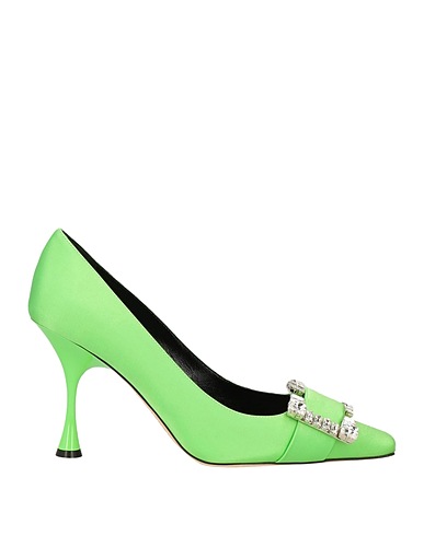 SERGIO ROSSI Décolleté Verde lime Fibre tessili