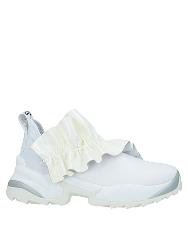 SERGIO ROSSI Sneakers White Soft Leather, Textile fibers