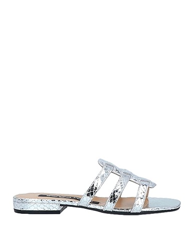SERGIO ROSSI Sandalen Silber Leder