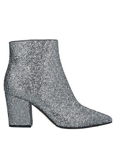 SERGIO ROSSI Ankle boot Silver Textile fibers