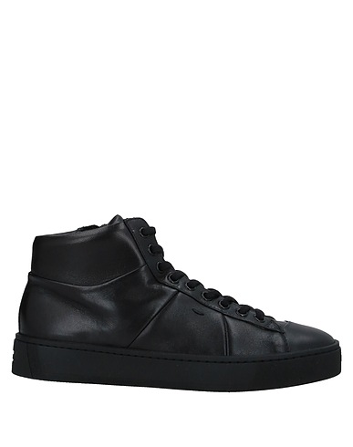 SANTONI Sneakers Black Leather